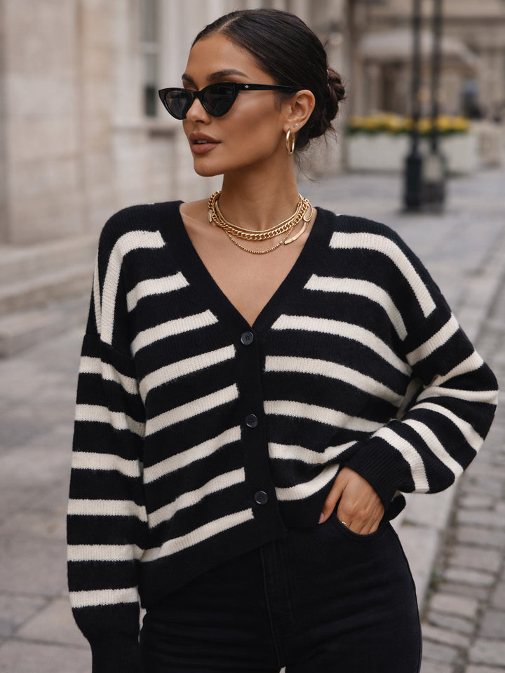 Primark Ladies L/S Striped Cardigan