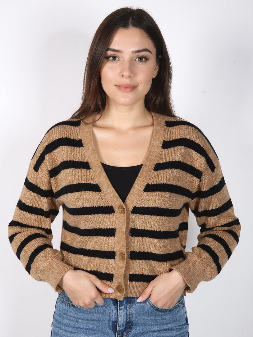 Primark Ladies L/S Striped Cardigan