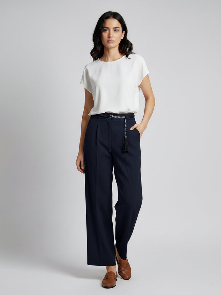Hayel Ladies Dress Pant With Belt (Black)