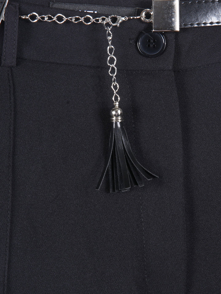 Hayel Ladies Dress Pant With Belt (Black)