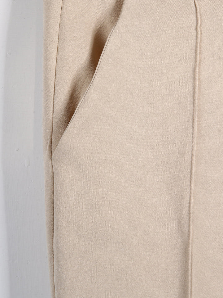 Hayel Ladies Dress Pant With Belt (Cream)