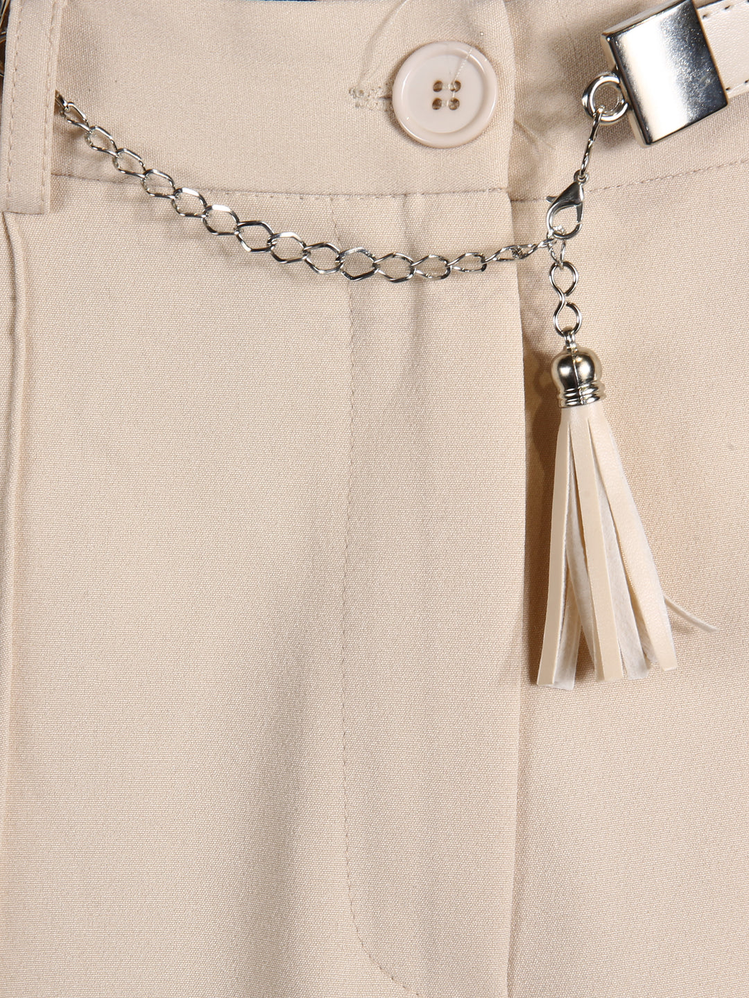 Hayel Ladies Dress Pant With Belt (Cream)