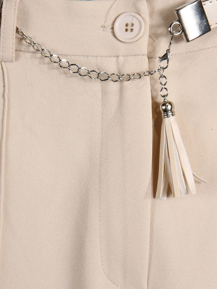 Hayel Ladies Dress Pant With Belt (Cream)