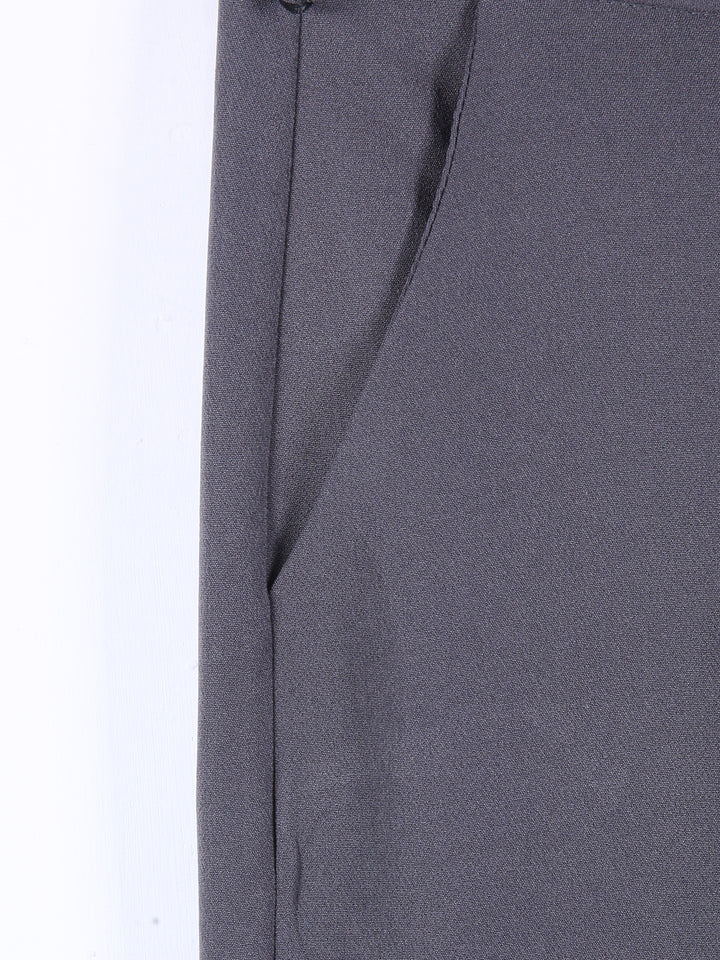 Hayel Ladies Dress Pant With Belt (Dark Grey)