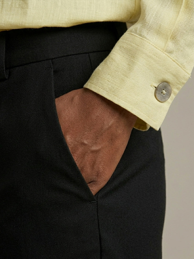 Lemon Yellow Relaxed Fit Linen Shirt