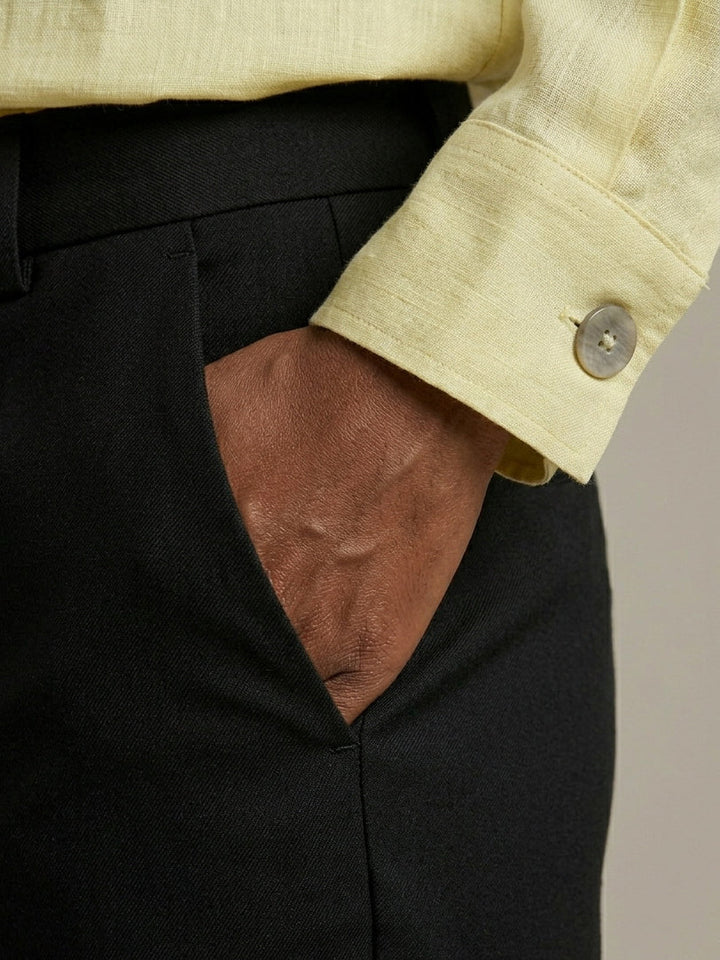 Lemon Yellow Relaxed Fit Linen Shirt