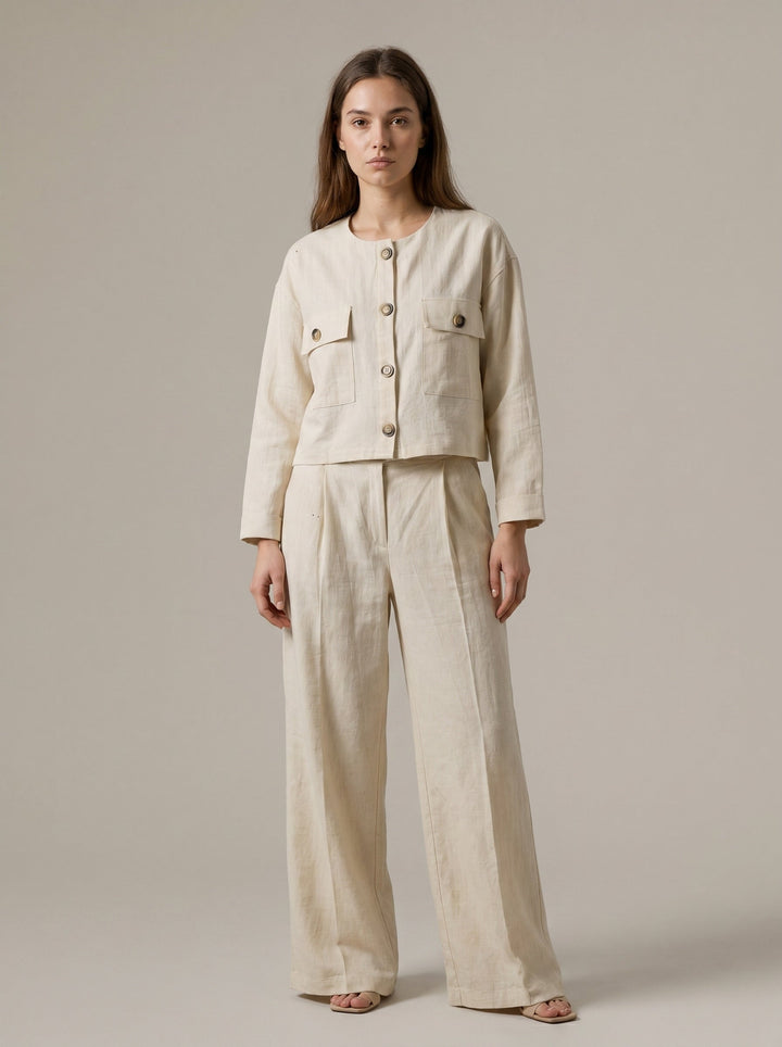 Natural Linen Blend Co-Ord Set