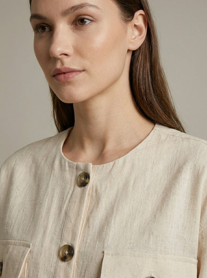 Natural Linen Blend Co-Ord Set