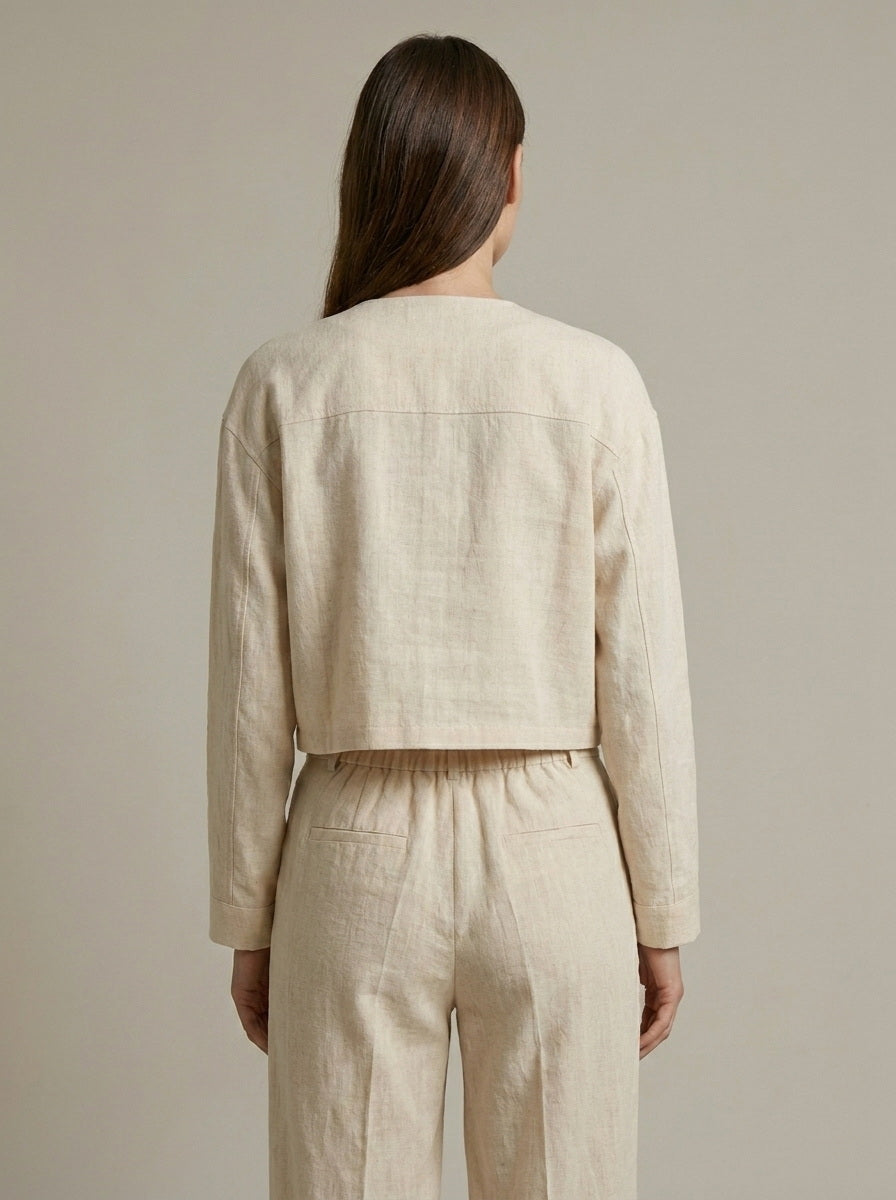 Natural Linen Blend Co-Ord Set
