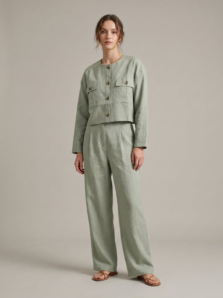 Natural Linen Blend Co-Ord Set