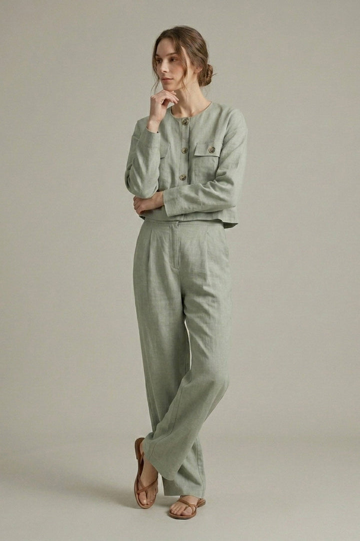 Natural Linen Blend Co-Ord Set