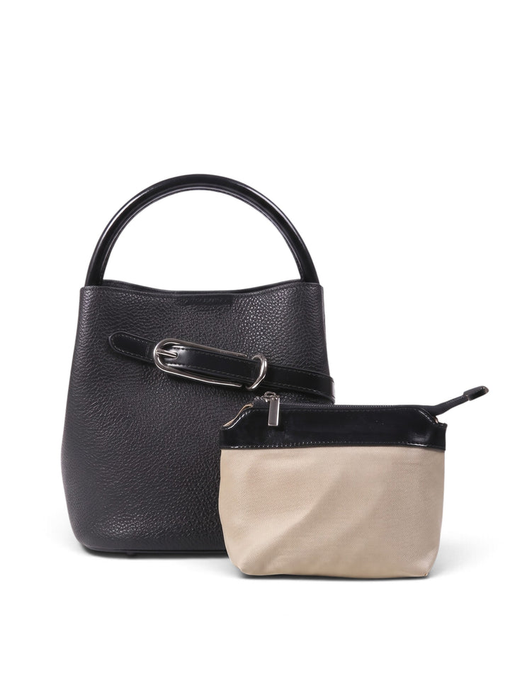 Imported Faux Leather Bucket Bag With Pouch KC86-2727