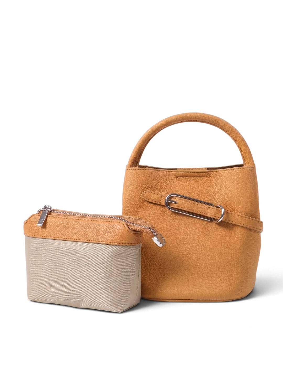 Imported Faux Leather Bucket Bag With Pouch KC86-2727