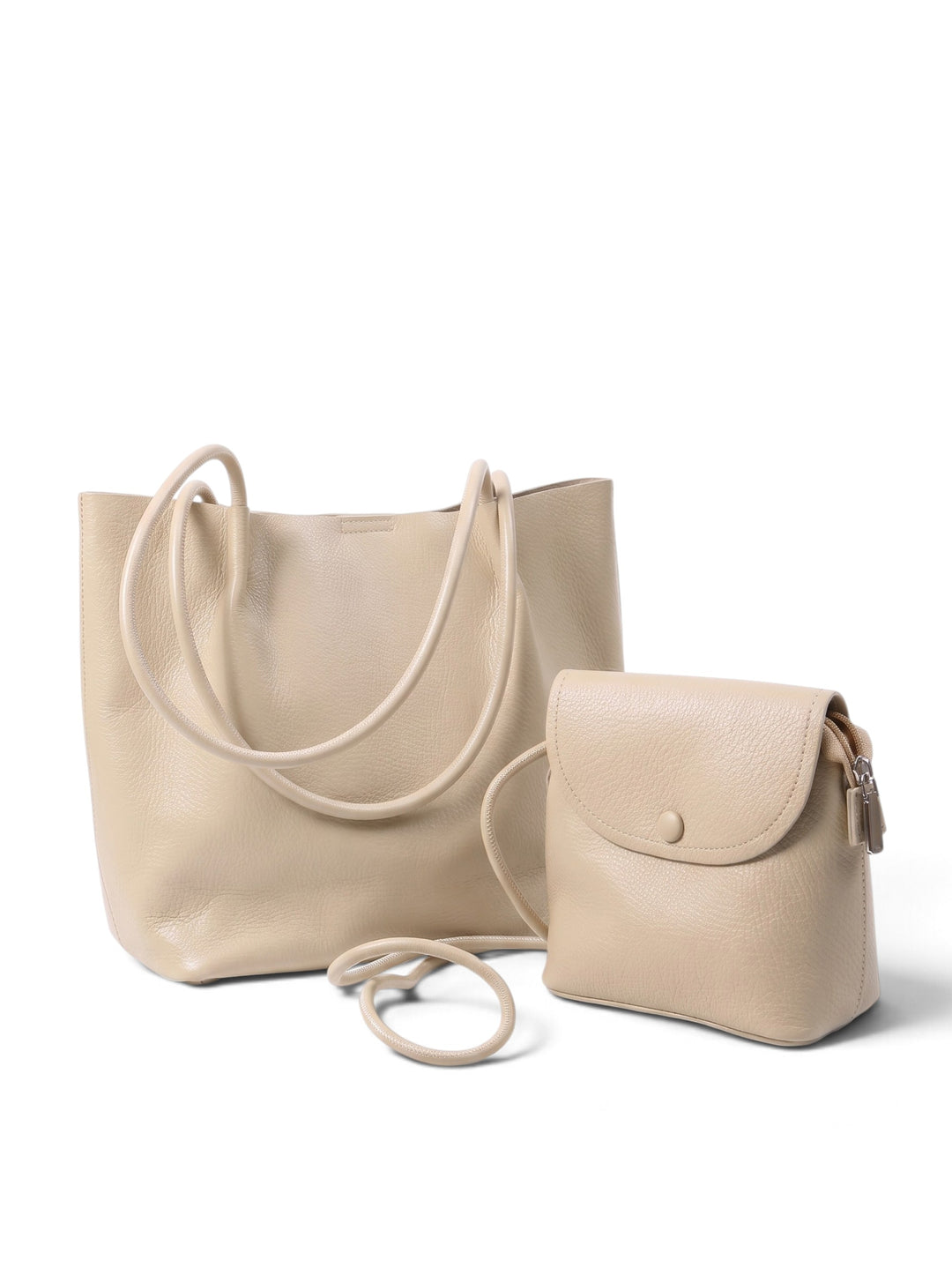 Imported Faux Leather Tote Bag With Mini Cross Body KC86-1003-1
