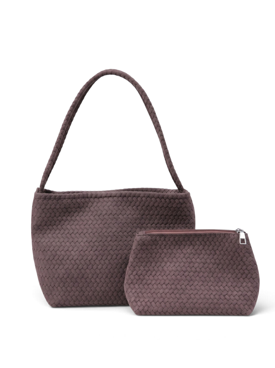 Imported Woven Style Basket Tote Bag With Pouch KC86-3379