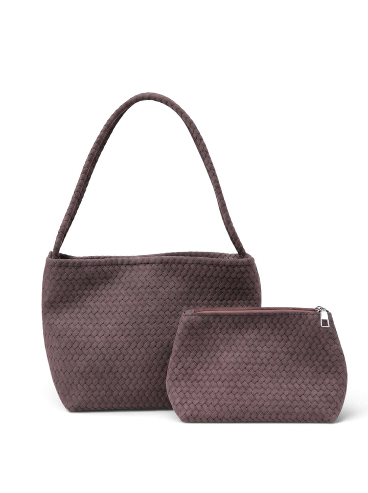 Imported Woven Style Basket Tote Bag With Pouch KC86-3379