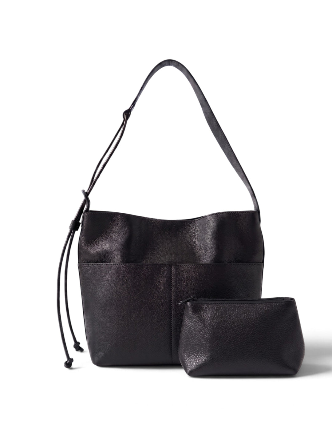 Imported Pu Leather Bucket Tote Bag With Pouch KC86-77233