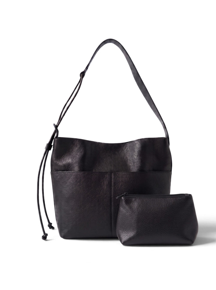 Imported Pu Leather Bucket Tote Bag With Pouch KC86-77233