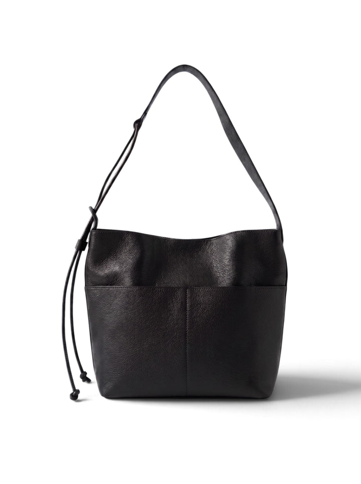 Imported Pu Leather Bucket Tote Bag With Pouch KC86-77233
