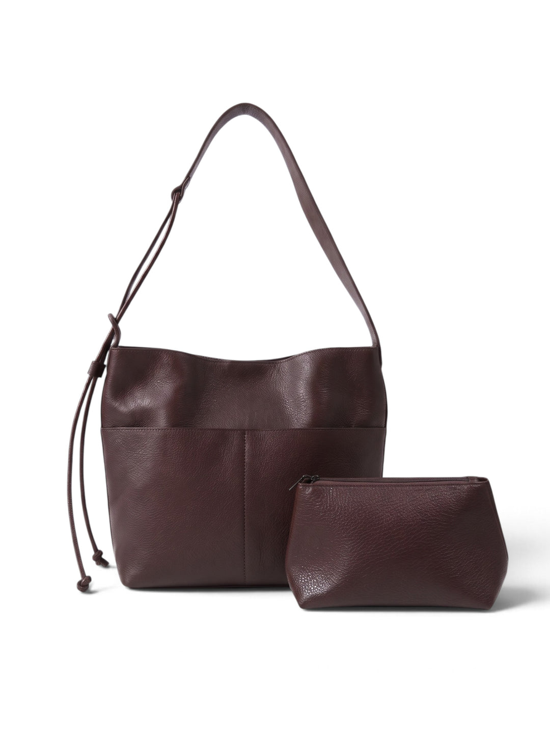 Imported Pu Leather Bucket Tote Bag With Pouch KC86-77233
