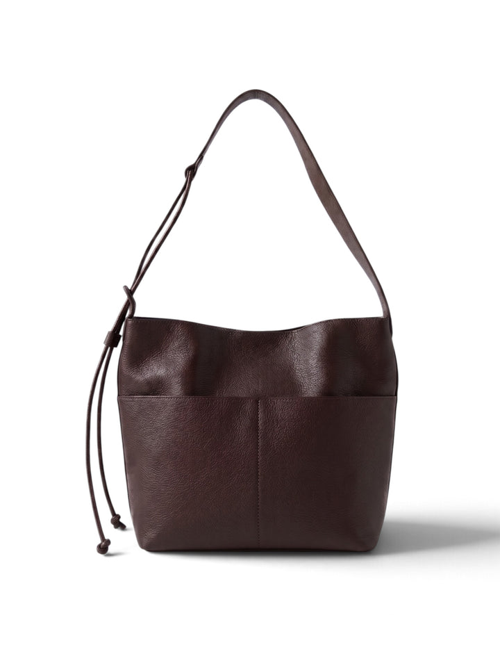 Imported Pu Leather Bucket Tote Bag With Pouch KC86-77233
