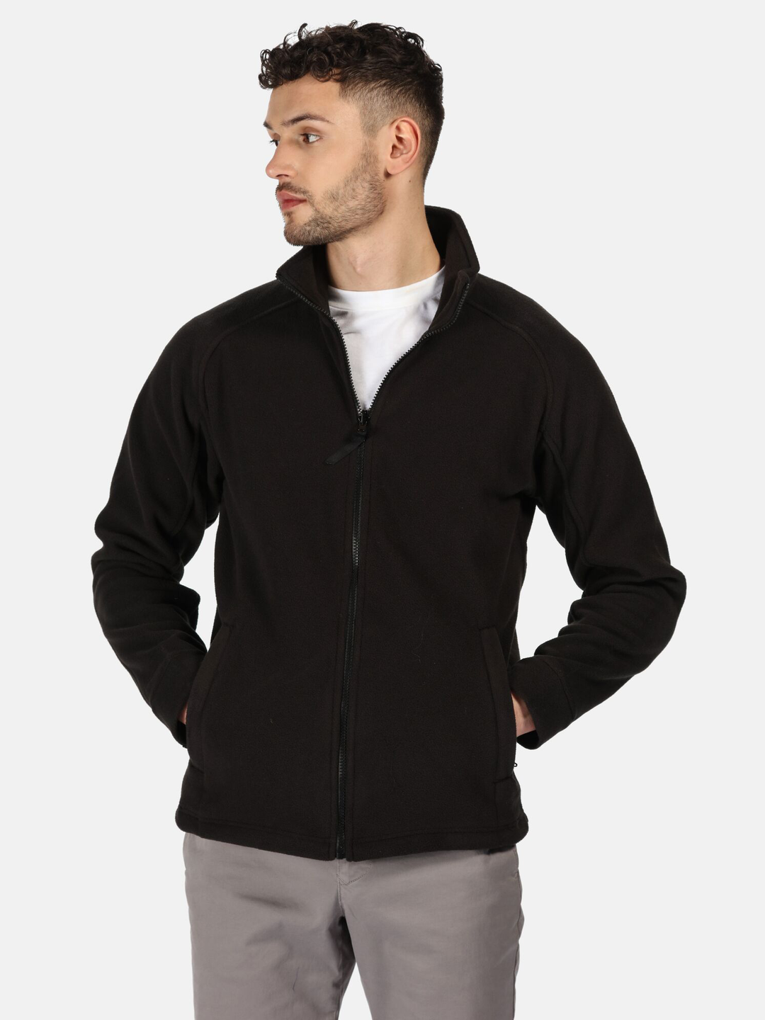 Regatta Mens L/S Fleece Zipper TRF532 (Black)