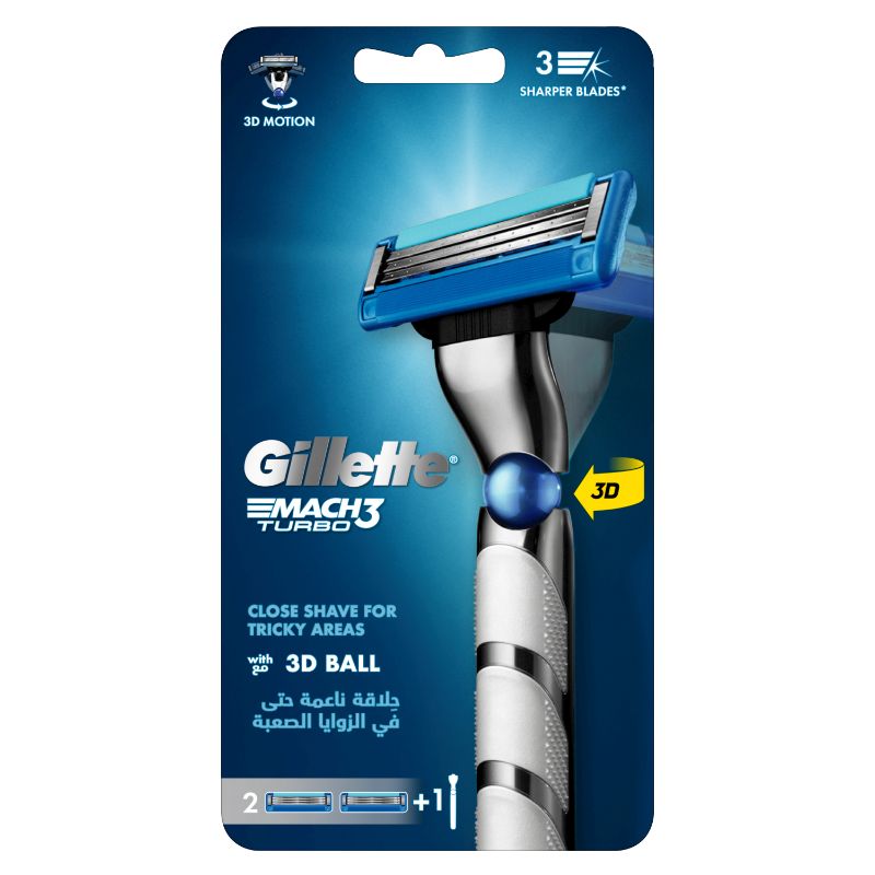 Gillette Mach 3 Turbo Razor With 3 Sharper Blades