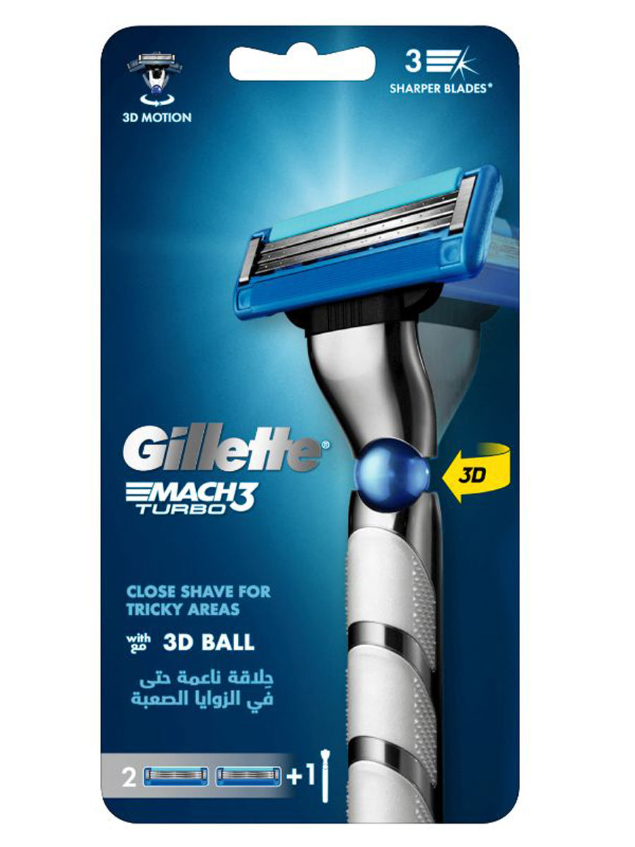 Gillette Mach 3 Turbo Razor With 3 Sharper Blades