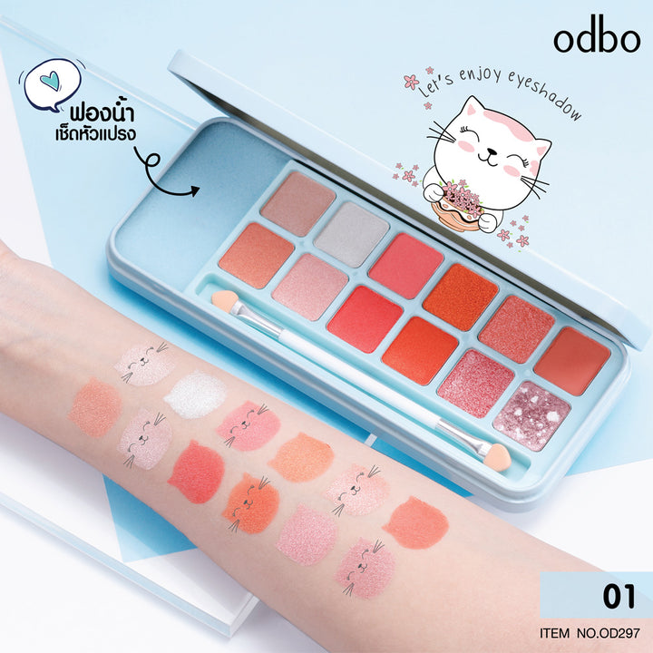 Odbo Let,s Enjoy Eyeshadow Pallette 12 Colors No. OD297 : 02 (Thai)