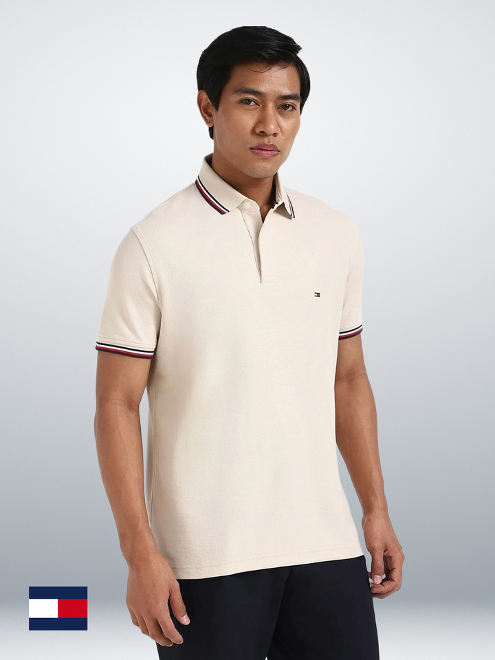 TH Men S/S (Striped Collar ) Polo MT-78J2653