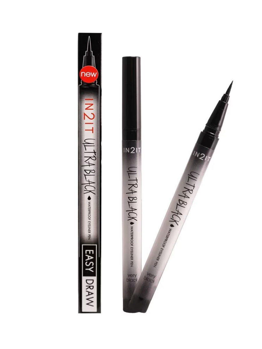 In 2 It Ultra Black Waterproof Eyeliner Pen Easy Draw Very Black 0.7g (Thai)