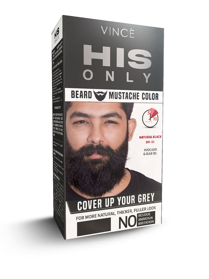Vince Beard Mustache Color Natural Black BM-02