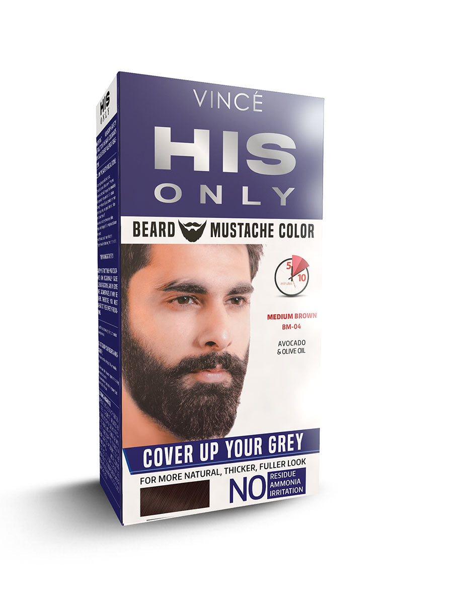 Vince Beard Mustache Color Medium Brown BM-04