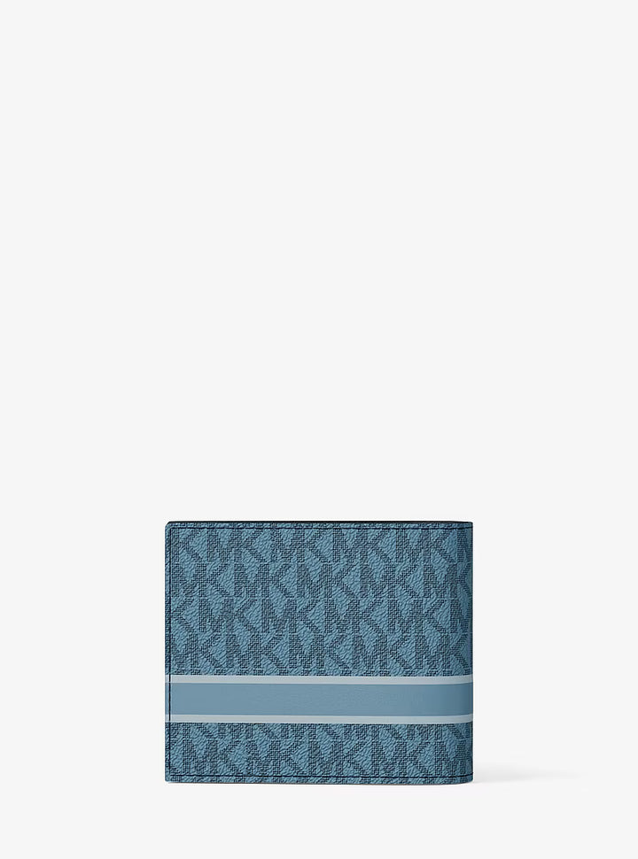 MK Men Cooper Logo Billfold Wallet With Passcase Denim 36T6LC0F20