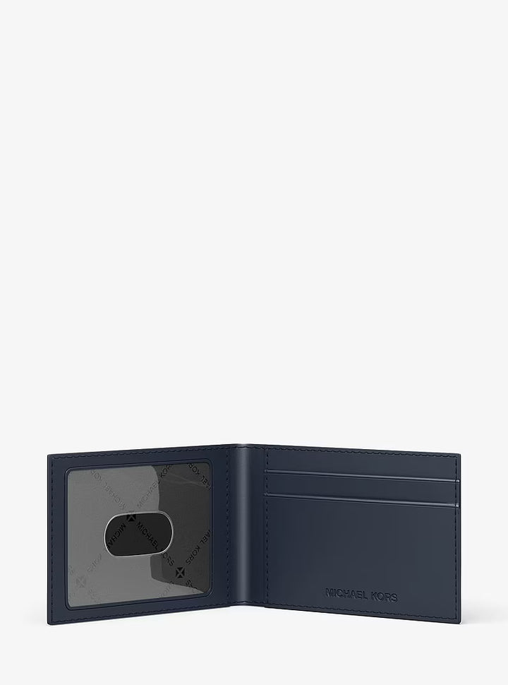 MK Men Cooper Logo Billfold Wallet With Passcase Denim 36T6LC0F20