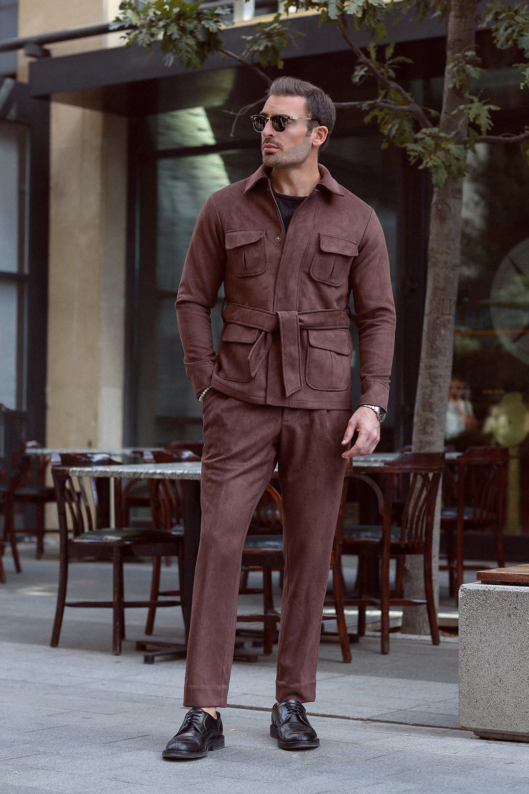 Modern Slim-Fit Premium Suede Suit