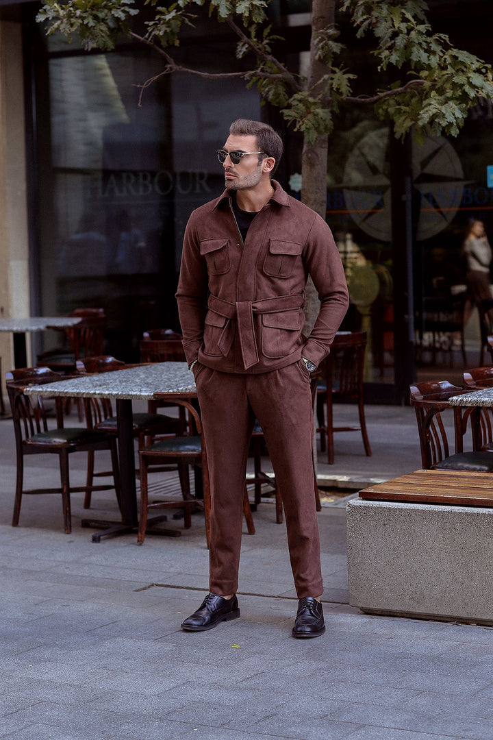 Modern Slim-Fit Premium Suede Suit