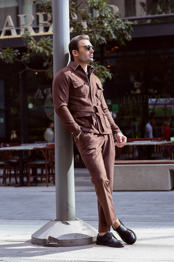 Modern Slim-Fit Premium Suede Suit