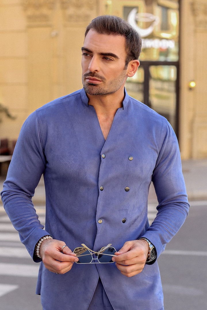 Ultra-Modern Suede Slim-Fit Suit