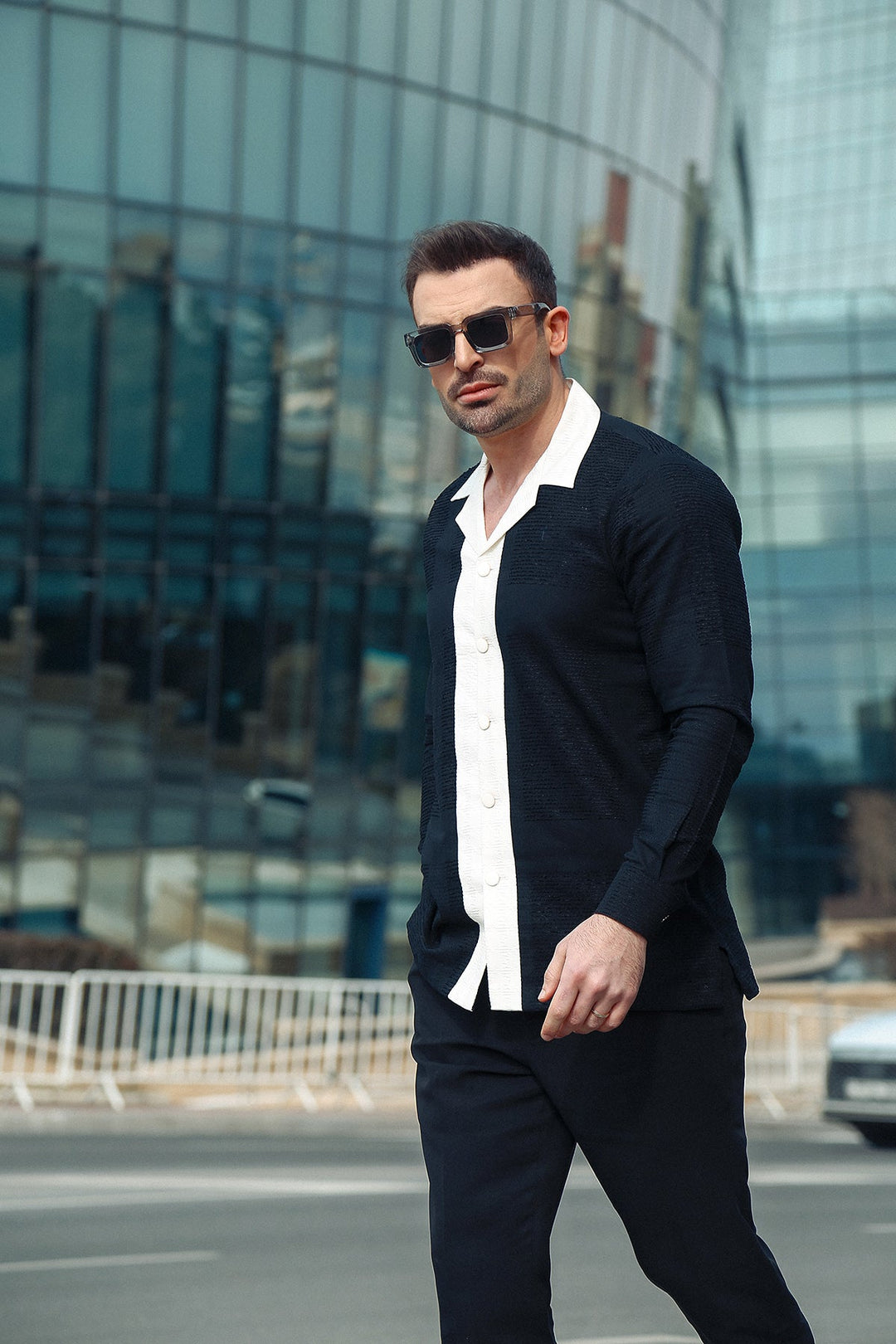 Modern Men's Shirt with 3D Texture