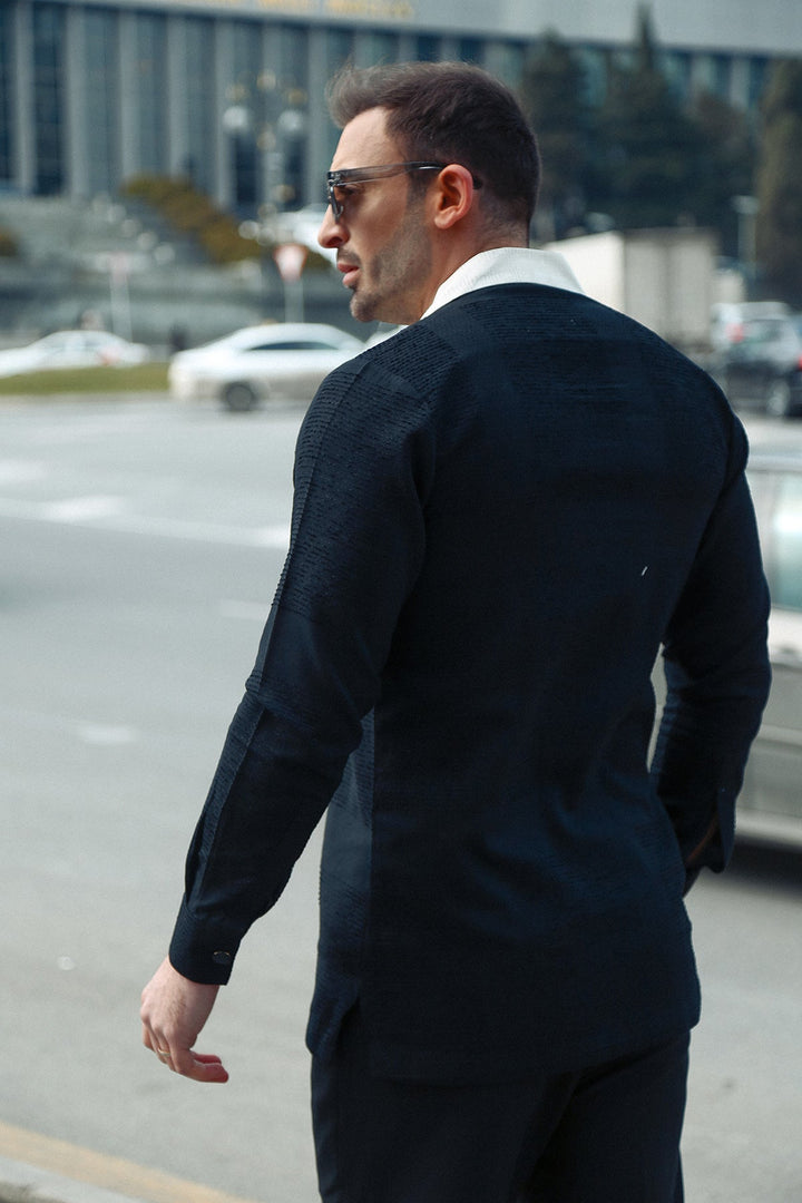 Modern Men's 2 Piece Modern Suit with 3D Texture