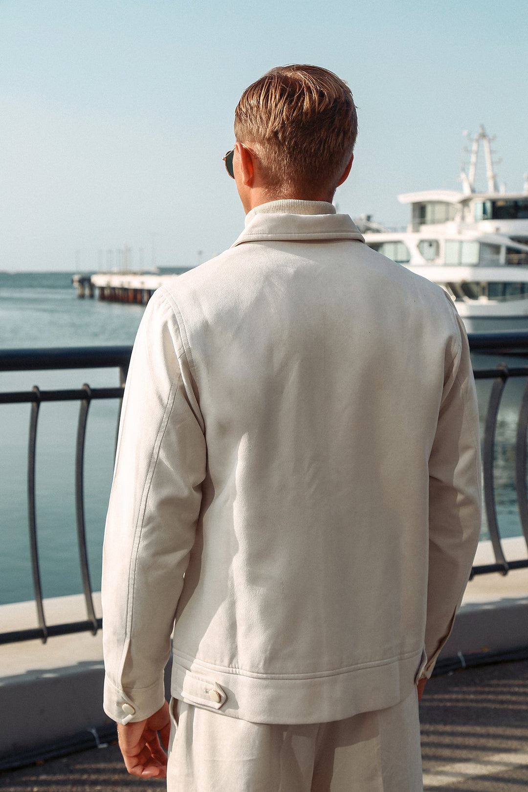 White Suede Co-Ord Set with Structured Cut