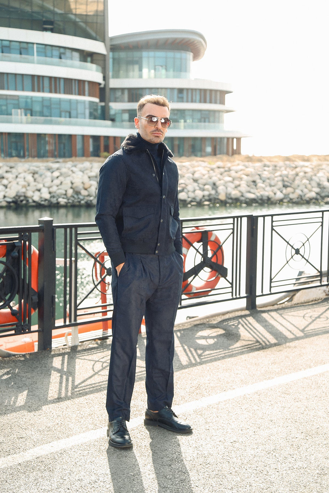 Corduroy Co-Ord Set with Fur Collar