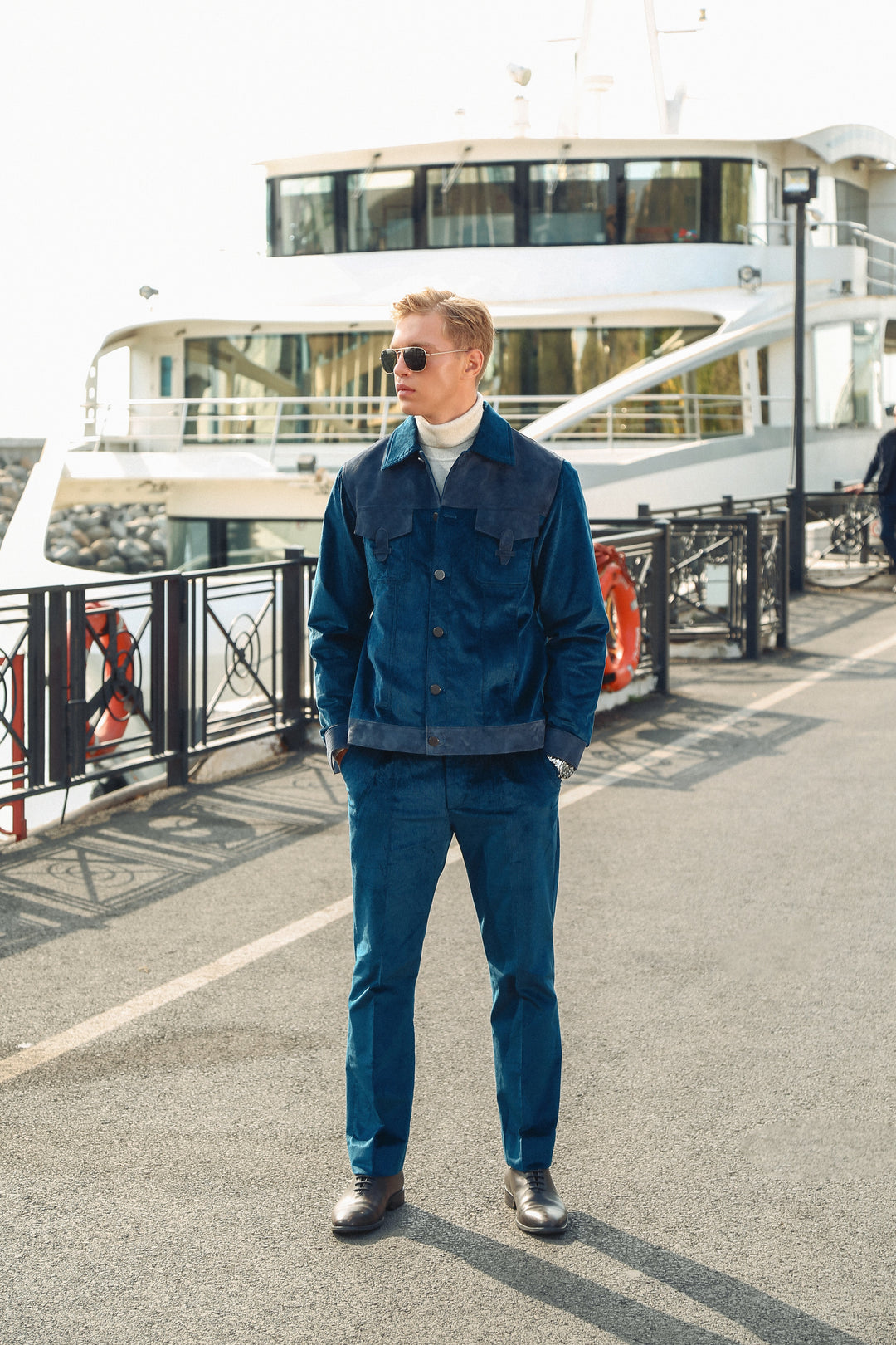 Corduroy Co-Ord with Suede Detailing