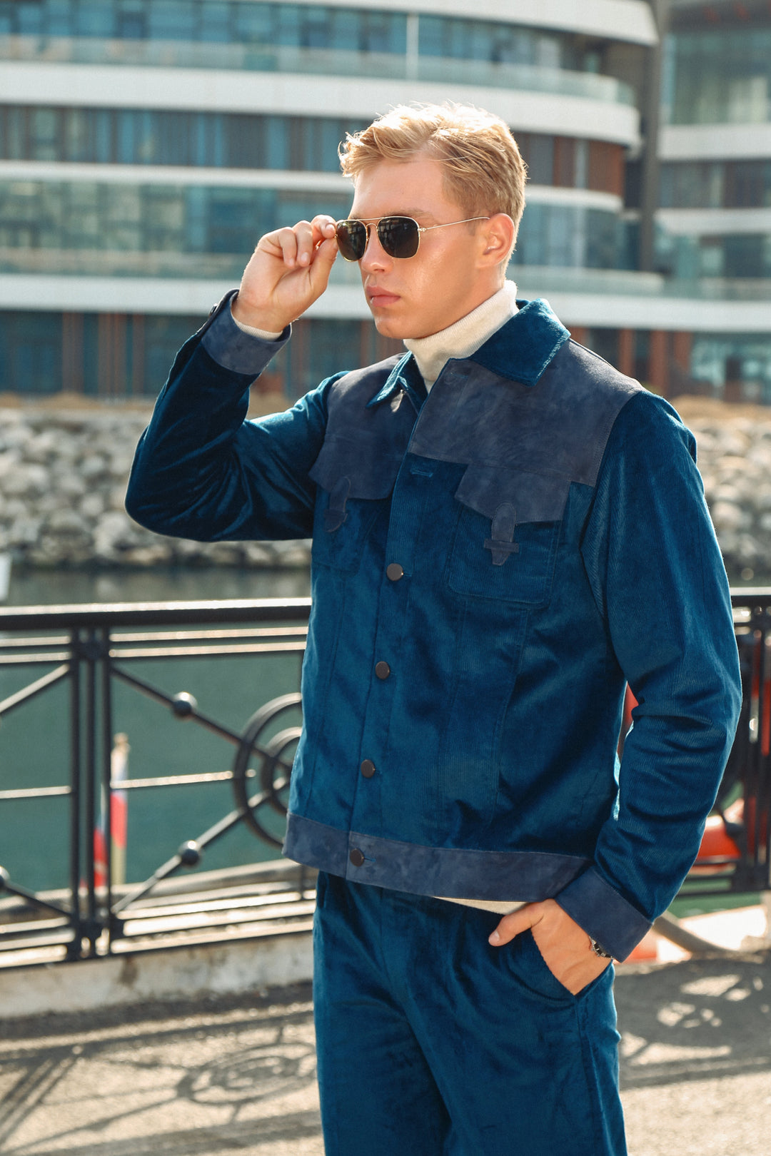 Corduroy Co-Ord with Suede Detailing