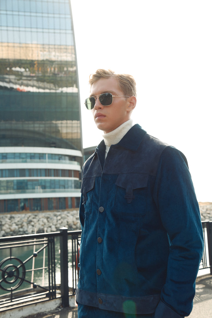 Corduroy Co-Ord with Suede Detailing