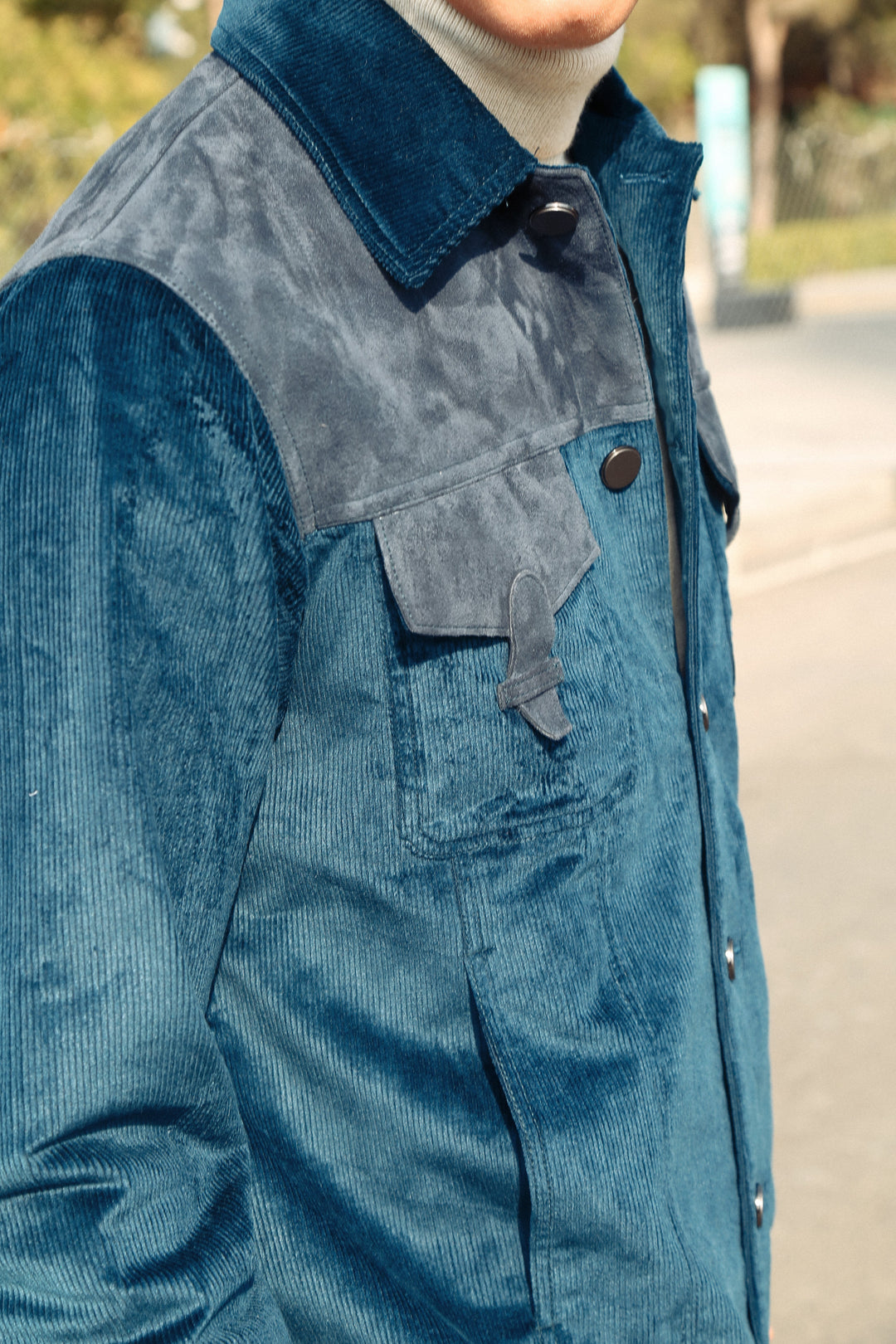 Corduroy Co-Ord with Suede Detailing