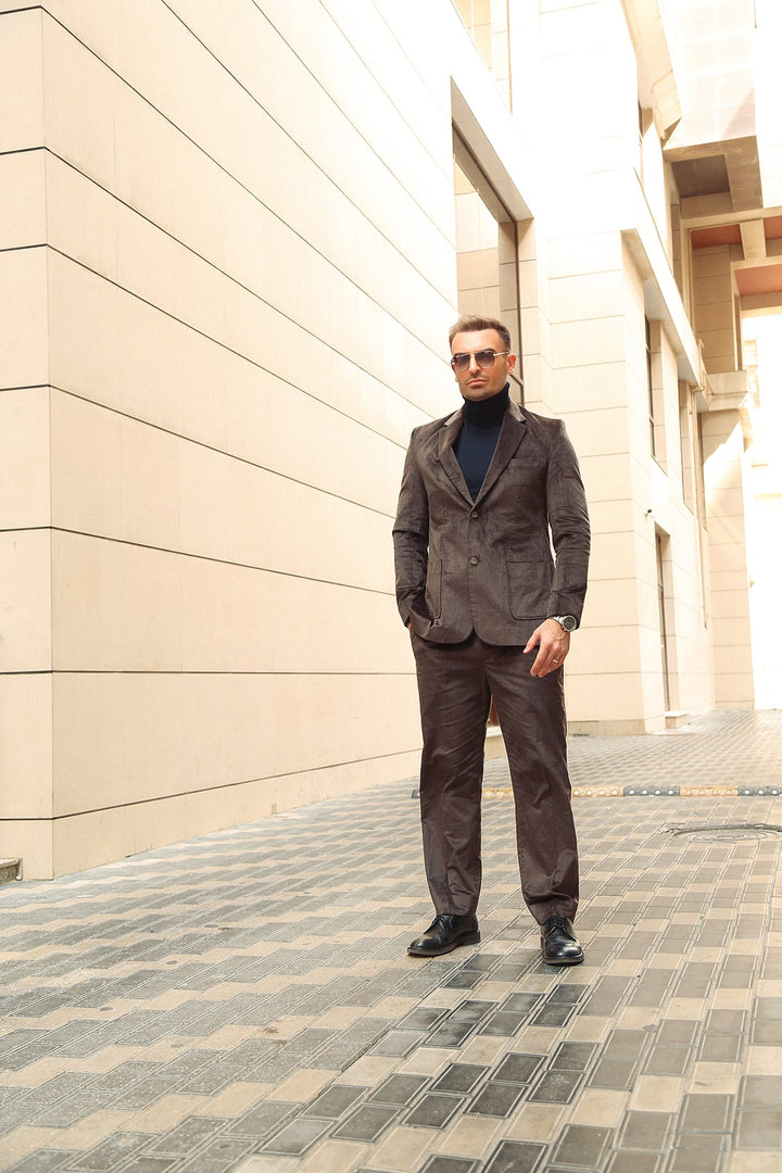 Corduroy Co-Ord with Suede Detailing