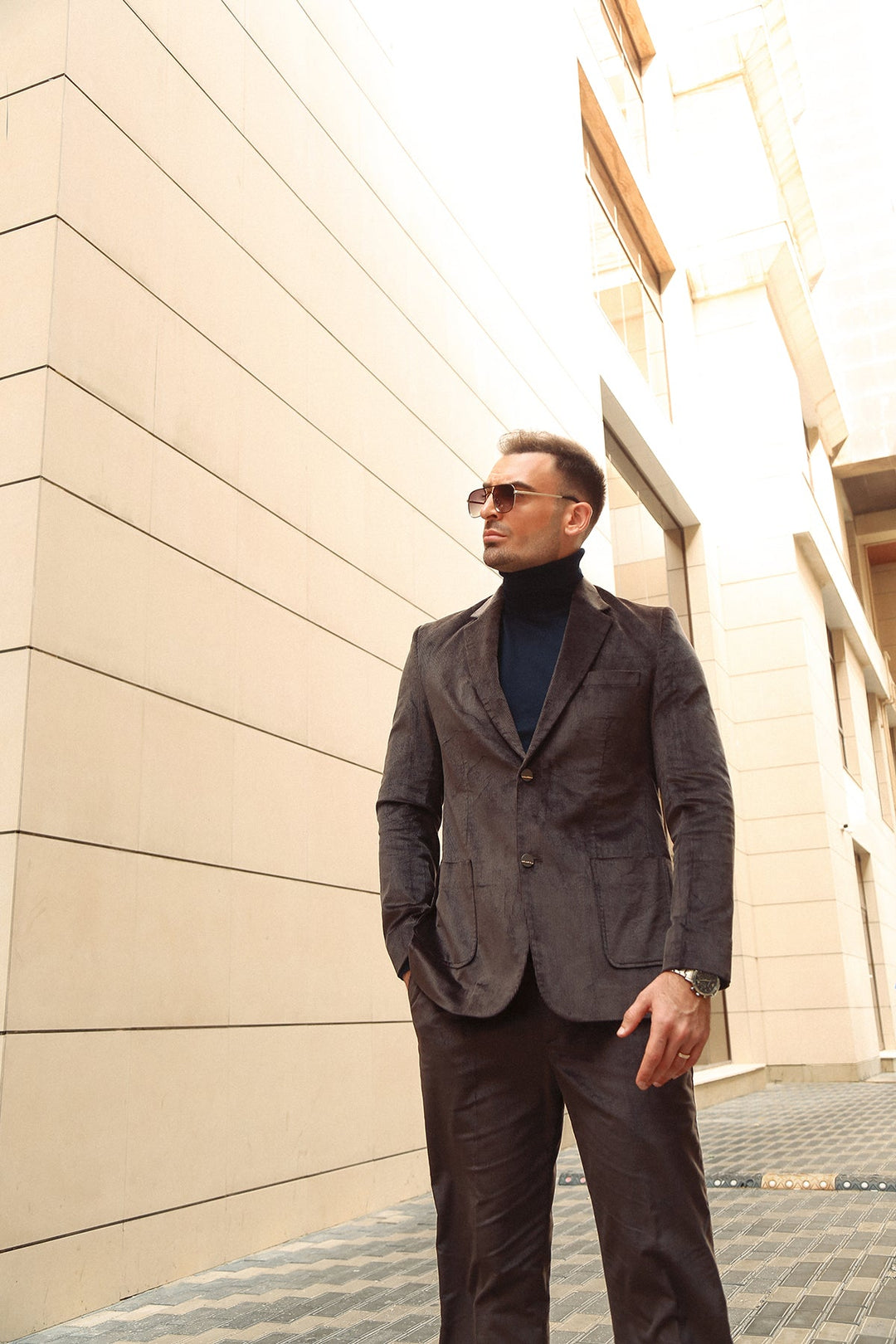 Corduroy Co-Ord with Suede Detailing