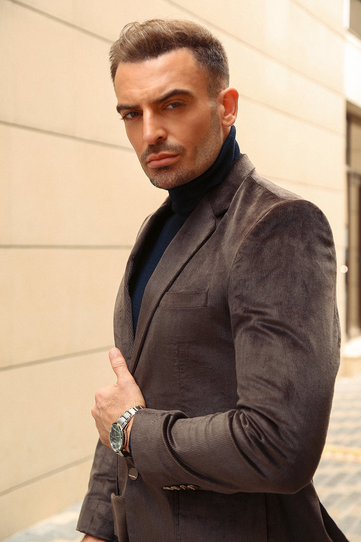 Corduroy Co-Ord with Suede Detailing